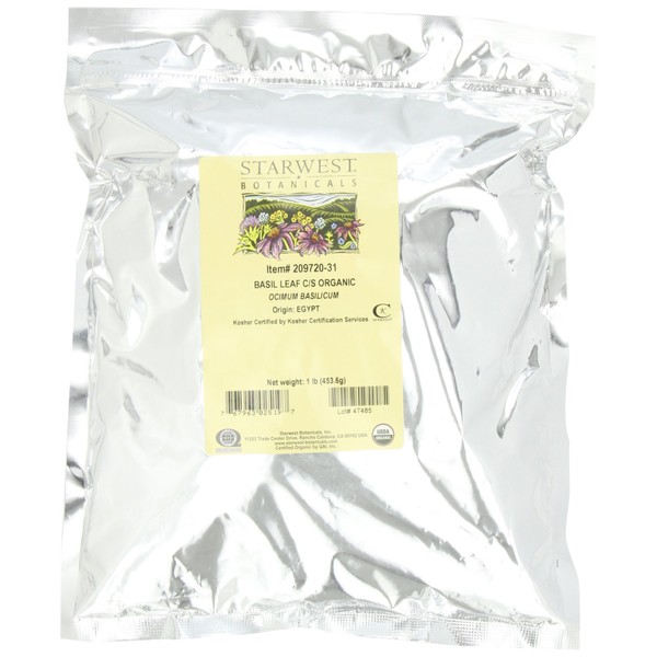 Starwest Botanicals Organic Basil Cut, 1-pound Bag