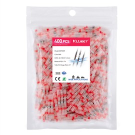 Kuject Kuject 400PCS Solder Seal Wire Connectors AWG 22-18, Red Solder Seal Heat Shrink Butt Connectors Terminals Solder Sleeve Waterproof Wire Splice Connector for Marine Automotive Boat Wire Joint
