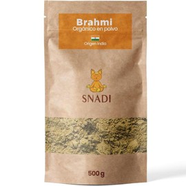 Snadi - Organic Brahmi Powder 100%, 500g | Real from India | For DIY Cosmetics | Doypack Bags | Ghassoul Clay, Vegetable Capsules, Bacopa Monnieri