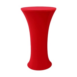 LIGCARESS Cocktail Table Covers 1pc 32x43 inch,Red Spandex Stretch Round Cocktail Tablecloth for Round Tables,Banquets,Outdoor Parties,Weddings,High top Table Covers(1pc Red 32X43)