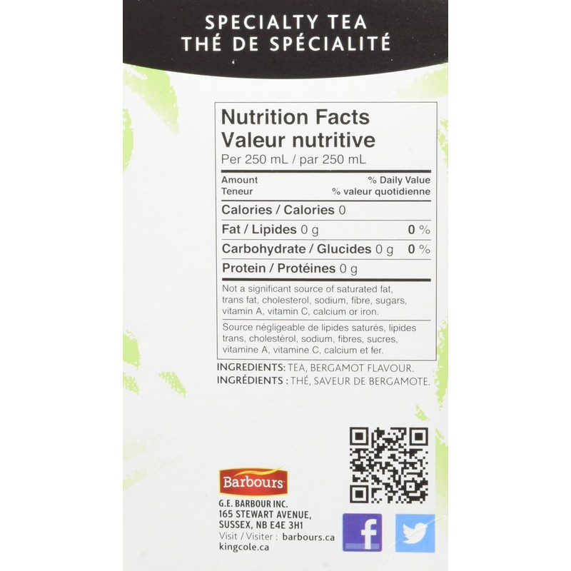 King Cole Tea Earl Grey Tea, 20 Count