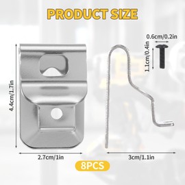 8 Pack Belt Clip Fit for Dewalt N26824, Tool Belt Drill Clip with Screws Stainless Steel for Dewalt, Hook Tools for 20v Power Tools