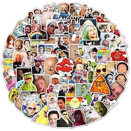 Pack of 100 Funny Face Stickers for Water Bottles, Laptops, Luggage, Cars, Bikes, Waterproof Vinyl Stickers