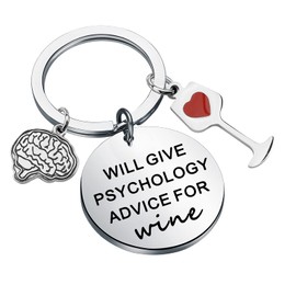 Psychologist Gift Psychologist Keychain Wine Lover Psychologist Will Give Psychology Advice For Wine Keychain (For Wine brain K CA)