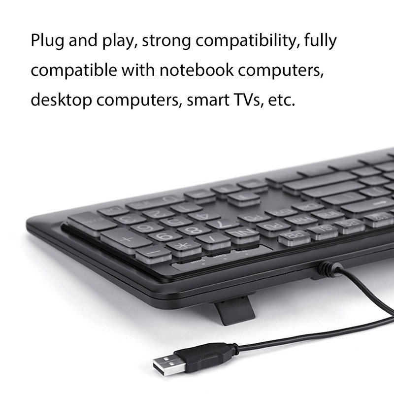 Large Print Keyboard Large Bold Letters 104 Keys Standard Full