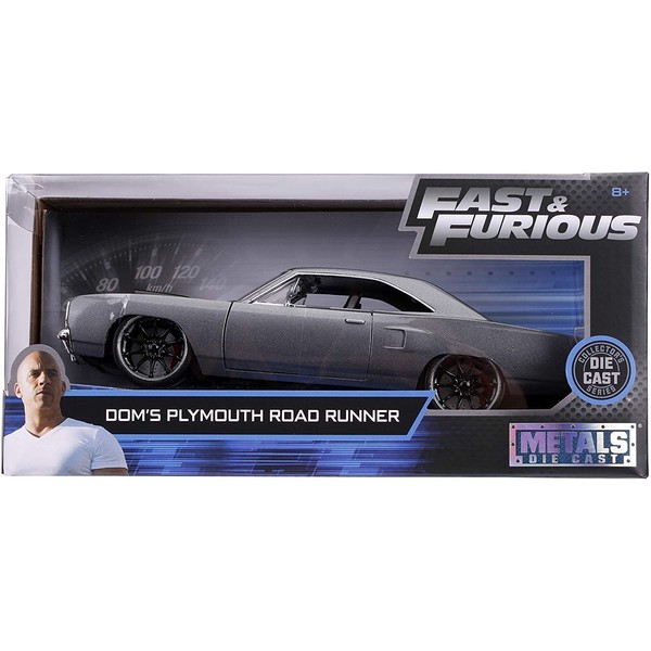 Fast & Furious 1:24 Dom's 1970 Plymouth Roadrunner Die-cast Car, Toys for Kids and Adults