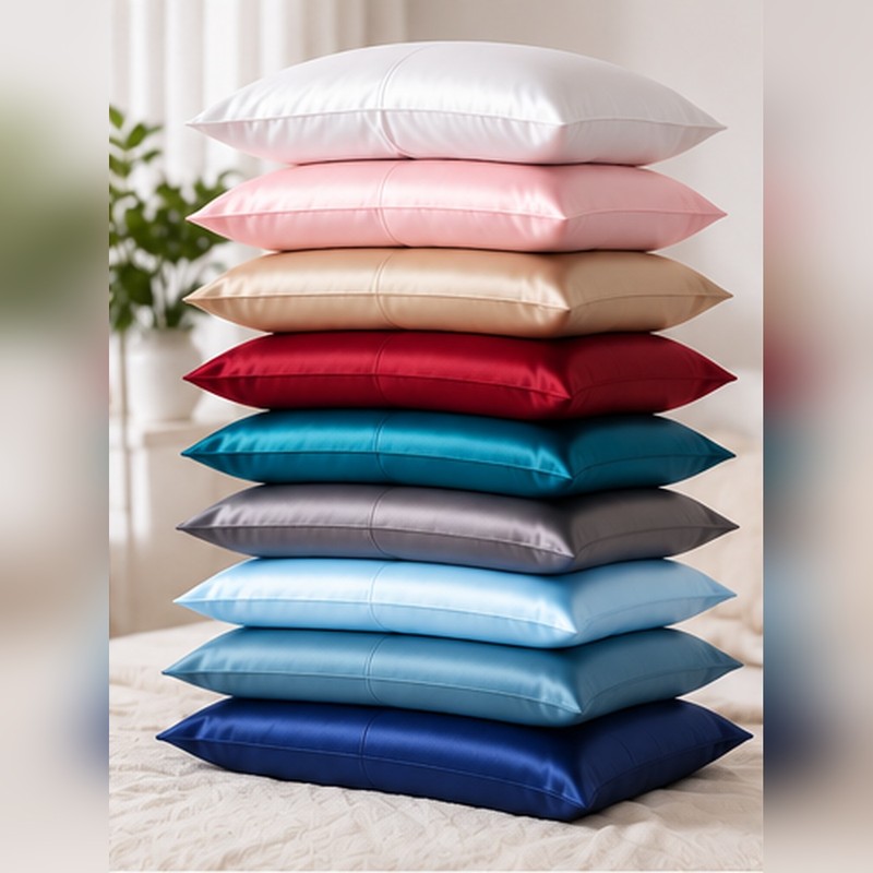Silk-Style Pillowcase for Bedroom Bedding – Smooth Solid Color Pillow