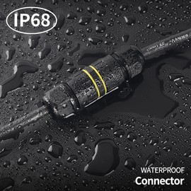 EVOGES IP68 Waterproof Outdoor Inline Cable Connector, 3 Pole, Ø3.5-10mm Cable Diameter, 0.5-1.5mm² Conductor, UKCA, UL, CE, TUV, RoHS Certified (Pack of 2)