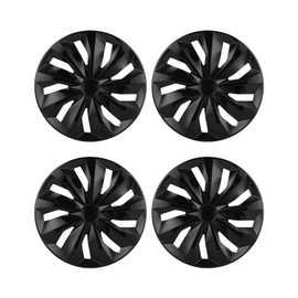 ABX Hubcaps, 15 inch hubcaps Set of 4, Wheel Rim Cover ABS Material, Snap On Car Truck SUV Replacement Hub Cap, for Toyota Camry Nissan Mazda etc, Black