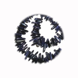 The New Blue Goldstone 12Mm - 22Mm Briolette Hawaiian Chip Gemstone Glass Beads Ideal for Creating Unique Accessories and Decorations HUNT1S03635
