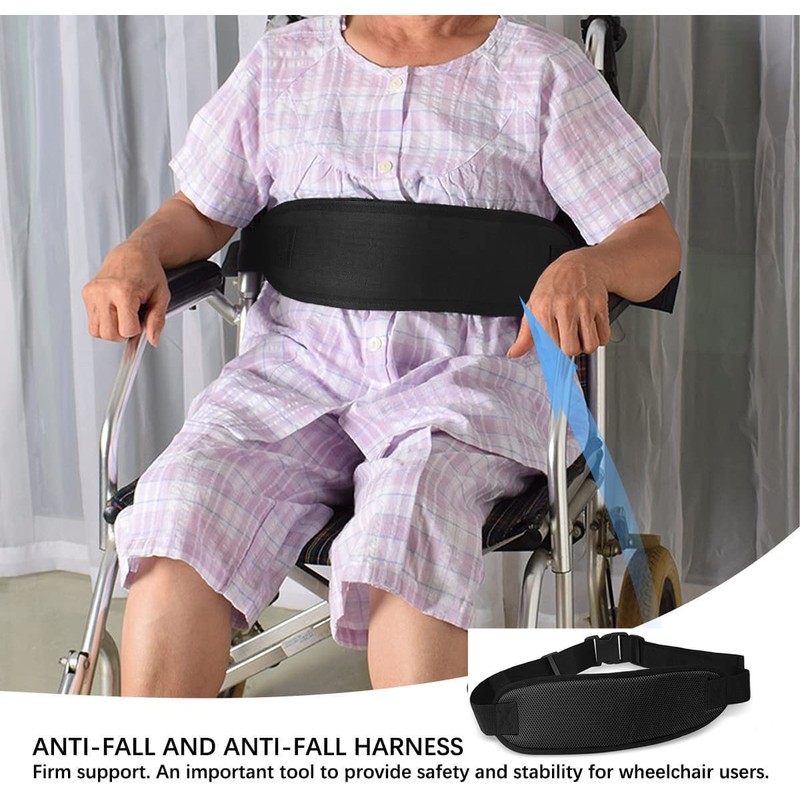 Wheelchair Safety Strap Seat Belt, Anti-Slip and Anti-Fall Wheelchair Fixation