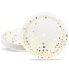 ZVK Gold Party Paper Plates, Pack of 24 White 18cm