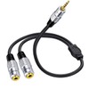 3.5mm Stereo Jack Headphone Y Splitter Cable,4Poles 3.5mm Male To