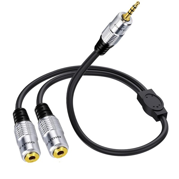 3.5mm Stereo Jack Headphone Y Splitter Cable,4Poles 3.5mm Male To