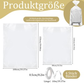 taonganui 10 Stück Extra Große Aufbewahrungstasche, 80x110cm 5stück+100x150cm 5stück, wiederverwendbare Umzugstaschen, Große Plastiksäcke für für Große Plüschtiere, Gepäck, Koffer, Kleidung