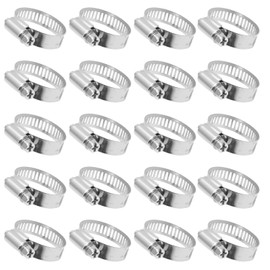 20 Pack Hose Band, Hose Clamp, 4 Different Sizes, 8-12/13-19/19-29/32-44 mm, 304 Stainless Steel, Fuel Line Clamp, Adjustable, For Plumbing, Automotive, Machinery, Acid Resistance, Versatile, Burr