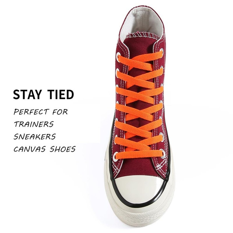 VSUDO VSUDO 115 cm Flat Orange Shoe Laces for Trainers,