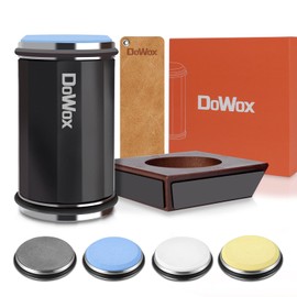 DOWOX Longer Rolling Knife Sharpener with Leather Strop, Upgraded Rolling Knife Sharpening with 4 Degree Angle and 4PCS Replaceable Honing Discs, Easy to Sharpen Ktichen Knives, Black