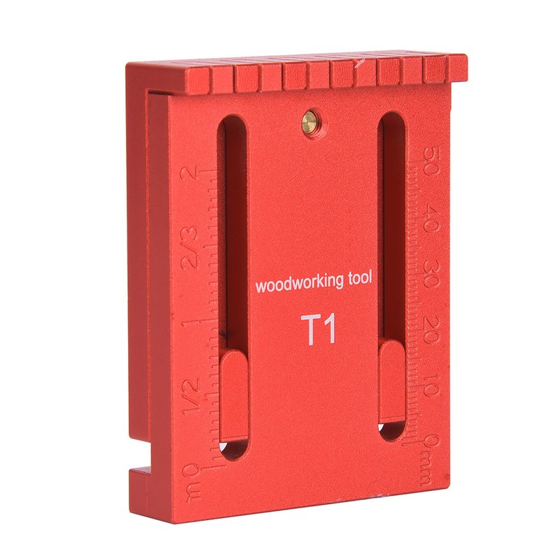 Depth Measuring Ruler Red Aluminum Alloy Brass Woodworking Measurement Tool
