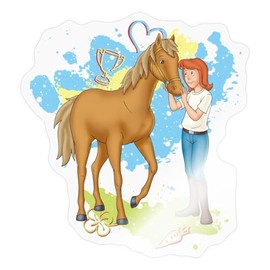 Spreadshirt Bibi And Tina Horse Amadeus Stickers, 10 x 10 cm, Glossy Transparent