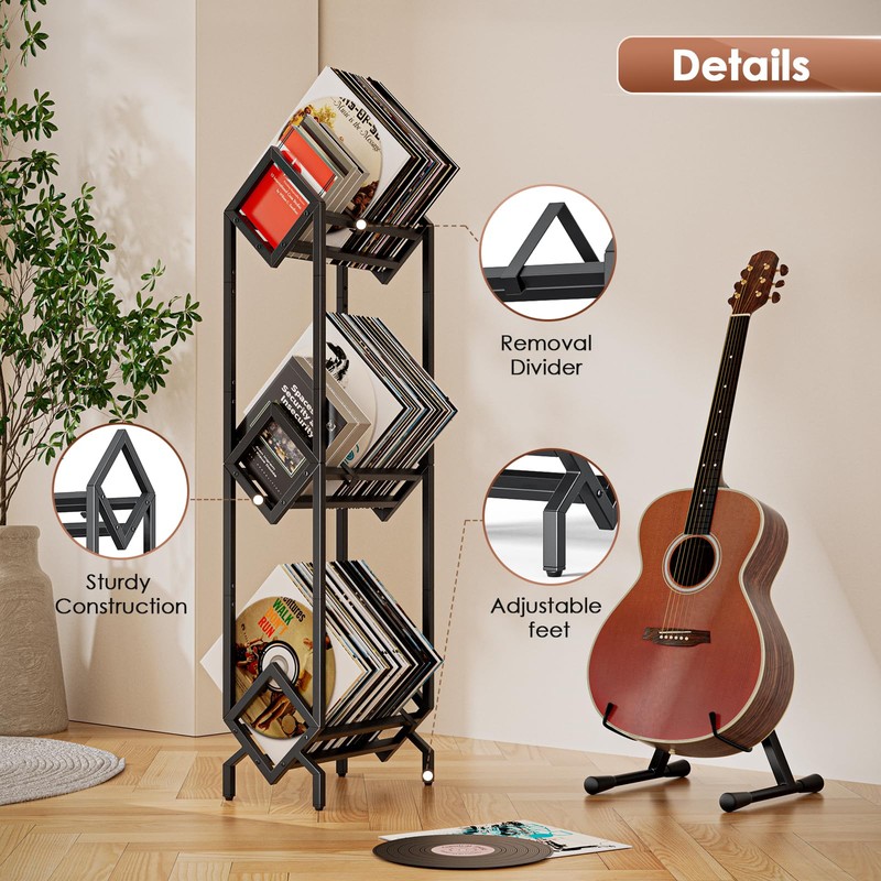 BOEASTER Vinyl Record Storage Rack, Record Holder 260-280 LP Storage