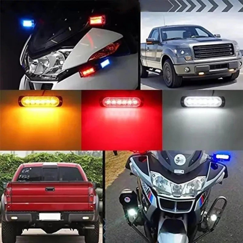 PUNKZZ Par Lateral Faro Led Barra Estrobo Patrulla 18 Función