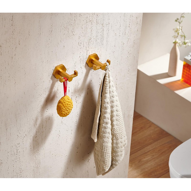Miyili Bath Towel Hook Gold Stainless Steel Coat/Robe Clothes Hook