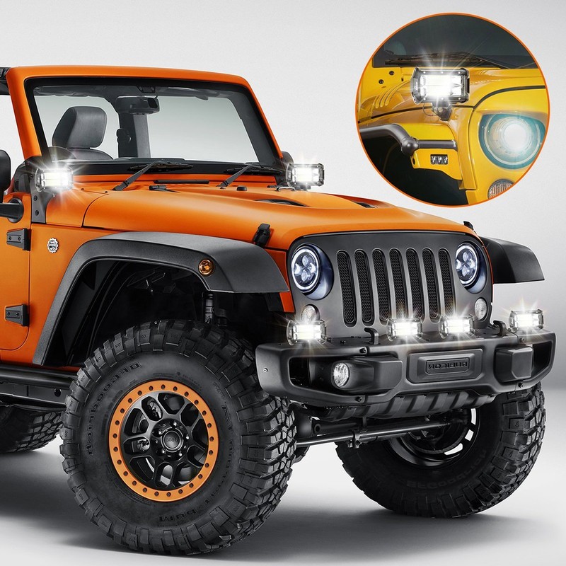 AUXTINGS LED Wirk Light Bar, 2Pcs 4 inch 36W Triple