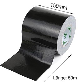 BOMEI PACK Cinta aislante negra, Cinta aislante multiusos fácil de rasgar, fuerte, flexible, sin residuos, cinta de tela impermeable (150mm x 50m)