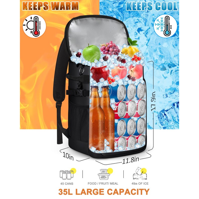 Capolo Cooler Backpack Insulated Waterproof for Women Men, Leak Proof