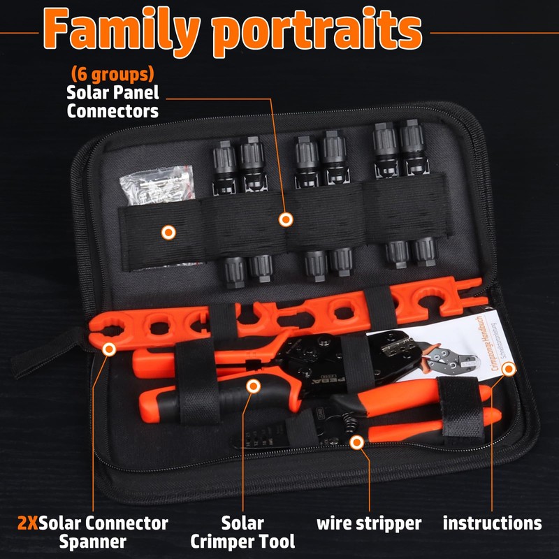 PEBA Crimping Tool Kit, Solar Crimper for AWG 16-10 Solar