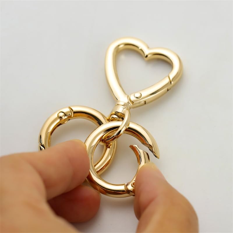 [FUSSED] 1 Pcs Spring Coil Heart Key Chain Clip Heart