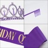 Purple Birthday Queen Sash and Crown Decorations for Women