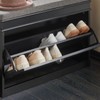 Haotian FSR82-L-SCH, Black Hallway Shoe Bench, Modern Design Shoe Rack,