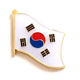 South Korea Flag Lapel Pin; One International Waving World Flag Pin Badge Patriotic Country Hat Lapel Badge (South Korea)