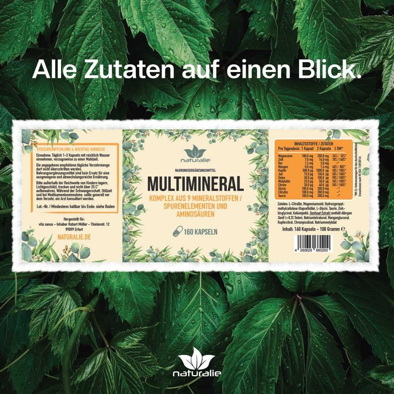 naturalie® Multimineral Complex with 9 Minerals / Trace Elements, Laboratory