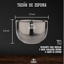 Mamba Shave Tazón de Espuma de Rasurar Plateado. Jabonera/Bowl de Afeitar. Fancy Bowl excelente para Batir y Mezclar todo tipo de Espuma de Afeitado. 