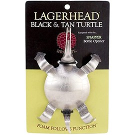 HIC Kitchen Brutul Black And Tan Turtle Beer Layering Tool, Stainless Steel