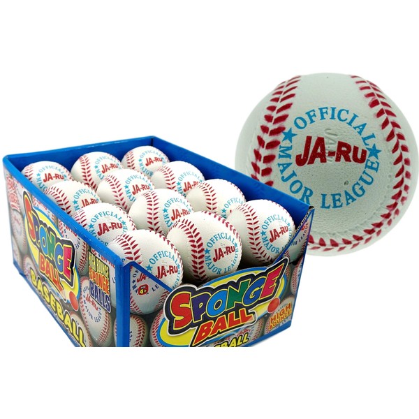 JA-RU Sponge Ball Bouncy Rubber Baseball Toys (24 Balls) League Size Foam Softball Kids & Youth. Beginner Practice Training Sports Equipment & Gear. Indoor & Outdoor Sports Games. 987-24p