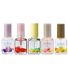 Squalane Flavored Cuticle Oil, Set of 5, Dry, Cuticle, Spiky, Moisturizing, Nail Care (Resorts/Rose/La France/Plumeria/Coconut)