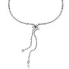 Lovve Sterling Silver Cubic Zirconia Hamsa Adjustable Bolo Bracelet for