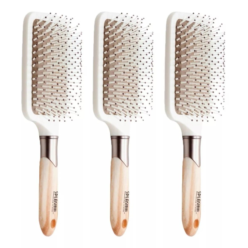 Splash!!! Beauty Line 3 Splash Cepillo Desenredante Cuadrado Raqueta Beige