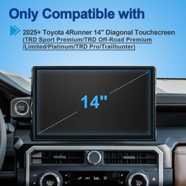 Coleya Anti-Glare Matte for Toyota 4Runner 2025-2026 Screen Protector, (TRD Sport TRD Off-Road Premium/Trailhunter/TRDPro/Limited), 9H Tempered Glass 2025 4Runner Accessories HD&Anti-Fingerprint 14"
