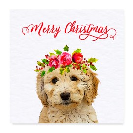 Cockapoo Christmas Card - Holly Crown - Pack of 5 Luxury Cards - Cockapoo Gifts - Gifts for Cockapoo Lovers