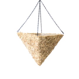 SuperMoss (29247D MossWeave Hanging Basket | Outdoor Hanging Planter with Moss | Decorative Plant Hanger for Porch, Balcony, Garden & Home Décor, Pyramid, Small 12.5” D, Blond