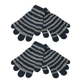 WESTEND CHOICE 2 Pairs Kids Gloves Boys Girls Warm Magic Gloves Children's Stretch Knitted Unisex Winter Gloves Age 3 – 7 (Black)