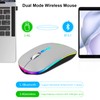 HOTLIFE LED Wireless Mouse, Slim Rechargeable Bluetooth Mouse, 2.4G Portable