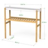 Wisuce Bamboo Shelf Indoor, 2 Tier Window Tall Stand Table