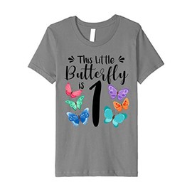 Kids 1 Year Old Butterfly Birthday Cute Girls 1st Party Gift Premium T-Shirt