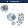 sourcing map 20Pcs 1/4"-28 Nylon Insert Hex Lock Nuts, Carbon